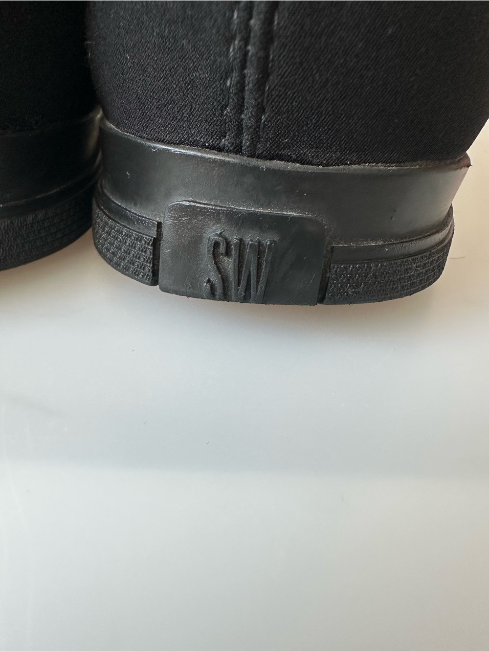 AUTHENTIC STUART WEITZMAN Studded Mid-Calf Black Leather Pull Boots - Picture 8 of 15